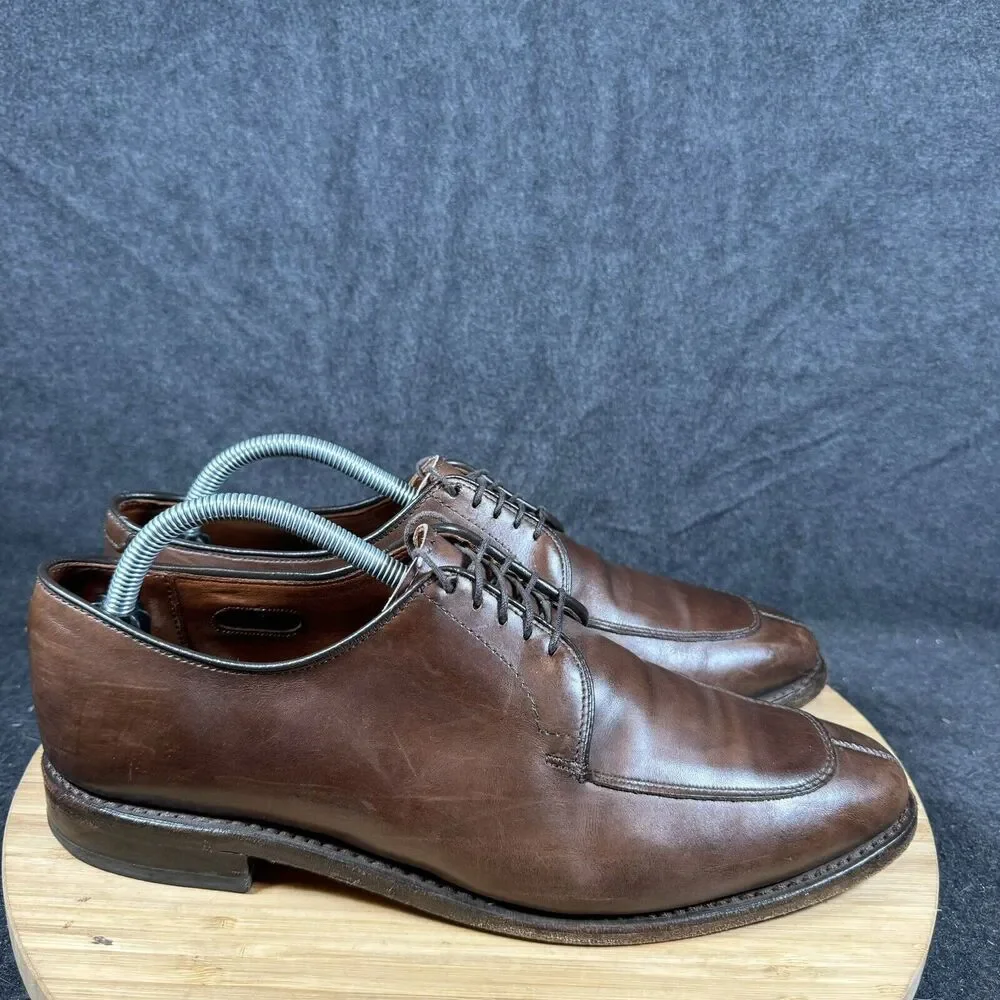Allen Edmonds Delray Men's 9.5D Dress Shoes Split Toe Derby Oxford Brown Lace Up